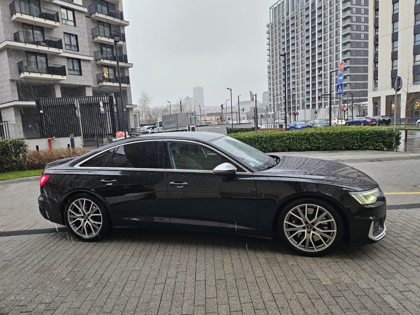 Black Audi sedan prepared for business transport in Belgrade